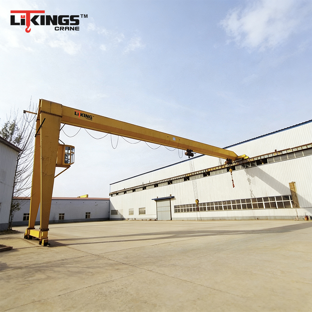 MHB Electric Hoist Semi Gantry Crane 30 Ton Single Beam Lightweight Engine Gear Driven 32m Lifting Height 25m Span