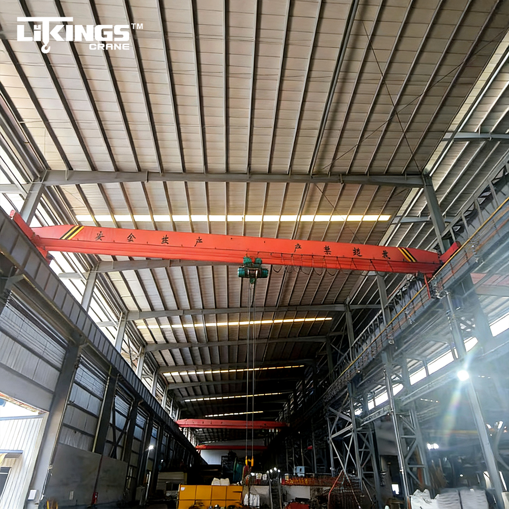 LDA Type Double Girder Bridge Crane Electric Overhead Traveling System PLC Motor 25m Lifting Height 10 Ton Capacity