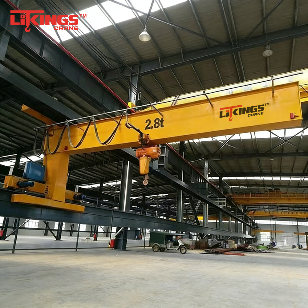 Electric Wall Mounted Jib Crane with Remote Control Motorized Hoisting 5 Ton Capacity Engine Core 5m Span 6m Lifting Height