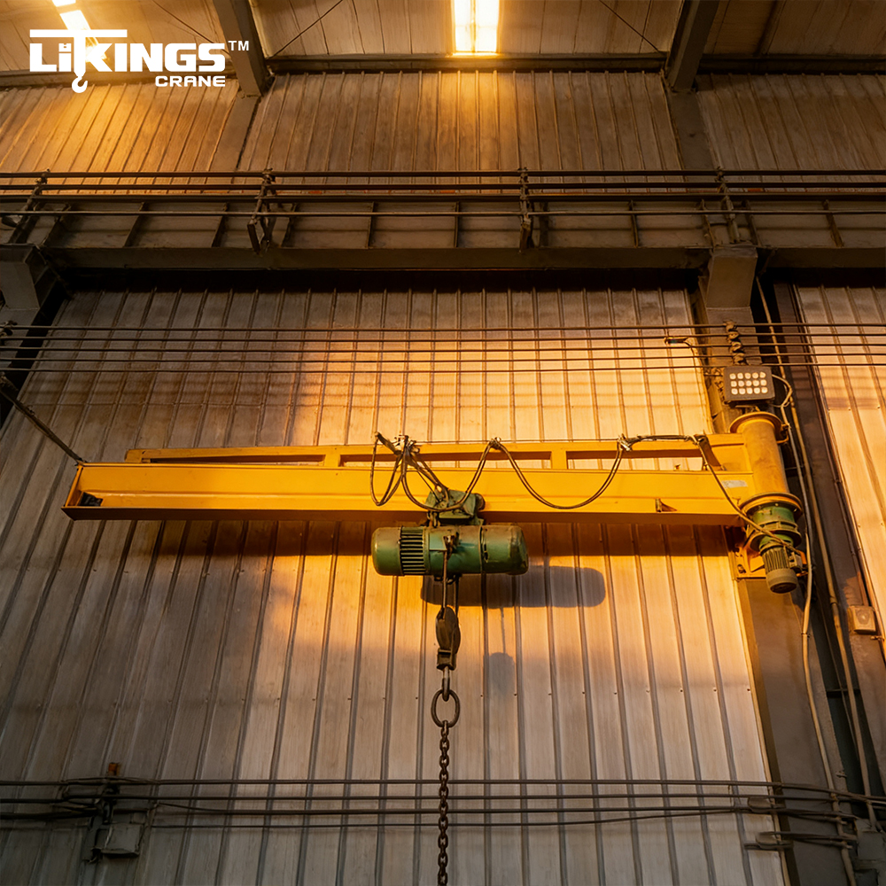 5 Ton Capacity Engine Core 5m Span 6m Lifting Height Electric Wall Mounted Jib Crane with Remote Control Motorized Hoisting